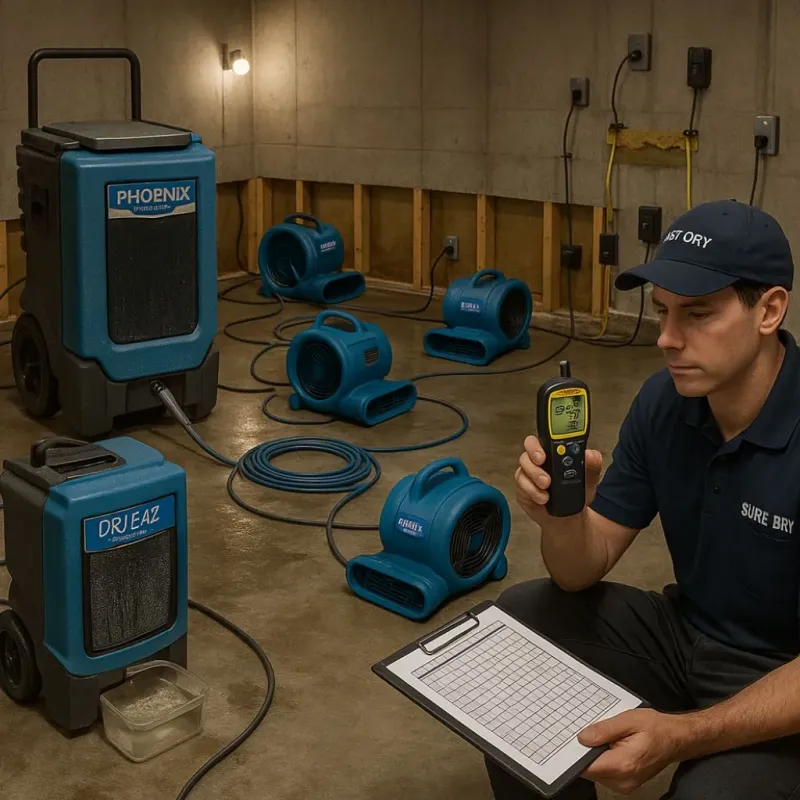 Structural Drying and Dehumidification process in Ryland Heights, KY